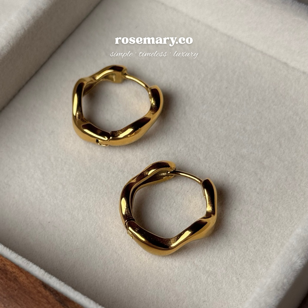 rosemary.co | ivy earrings (RM226) | 18k pvd ต่างหูทอง ต่างหูห่วง ต่างหูฮิต ต่างหูแฟชั่น ห่วงเล็ก ห่วงใหญ่ ห่วงหยัก