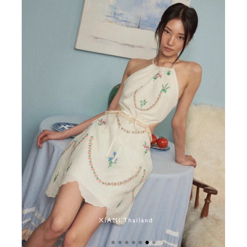 Pleased Kelly midi dress เดรสสั้น สายไขว้ ผูกหลัง แบรนด์ Pleased