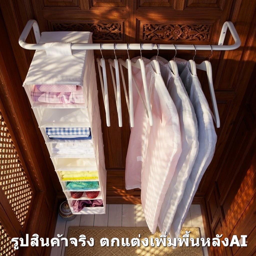 IKA MULIG ฉากรับชั้น วางของ ราวแขวนผ้า พร้อมน็อตสกรูพุก 8ตัว บรรทัด ikea