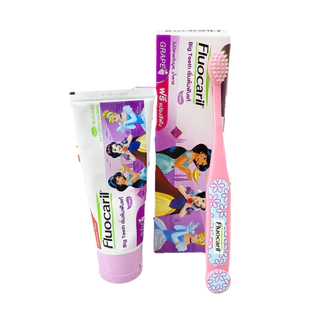 (1แถม1) รุ่นแถมแปรงสีฟัน Fluocaril Kids Toothpaste Milk Teeth 65g ฟลูโอคารีล เกิร์ล มิ้ลค์ทีธ ยาสีฟัน 65กรัม