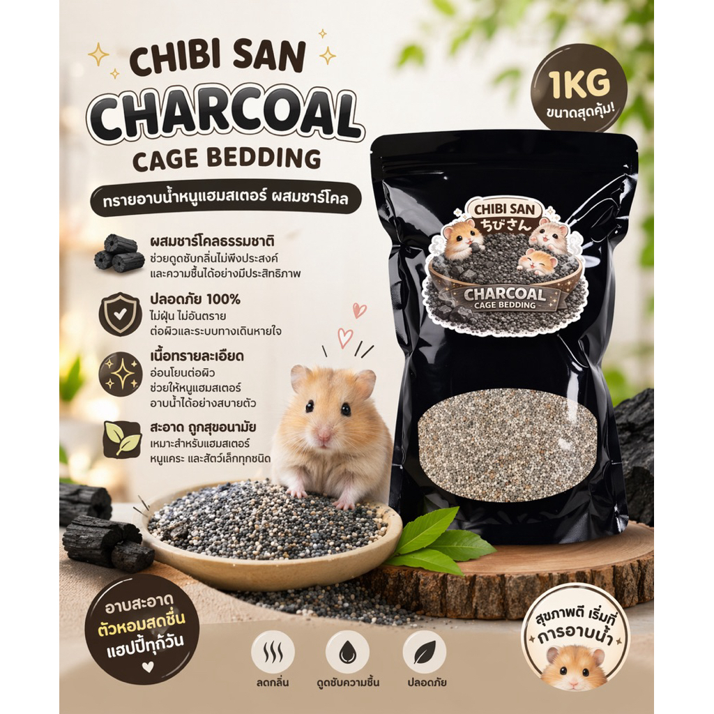 ทรายอาบน้ำ ผสมชาร์โคล