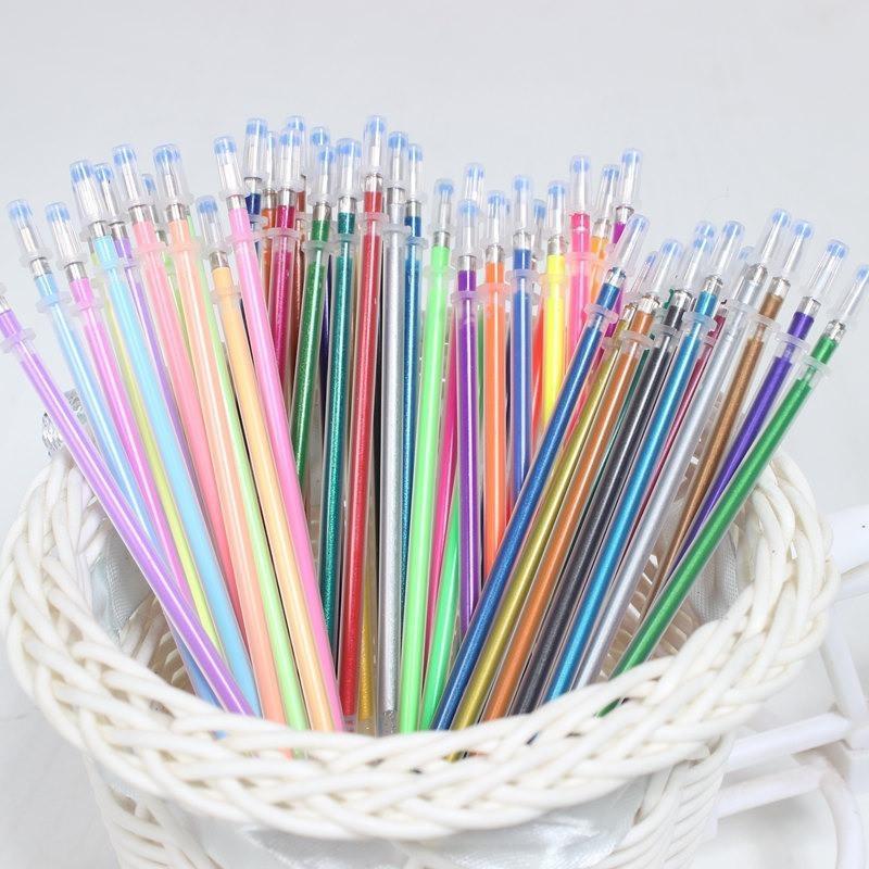 [พร้อมส่ง] 48/100 สี ไส้ปากกาเจล กากเพชร 1.0mm ปากกาสะท้อนแสง เมทัลลิก เขียนลื่น เครื่องเขียนน่ารัก สำหรับศิลปะ DIY