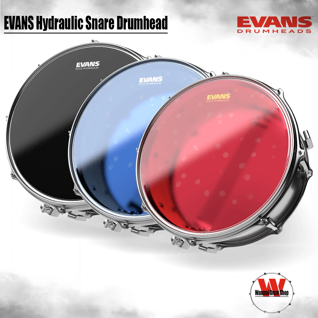 หนังกลองสแนร์ 2 ชั้น นํ้ามัน สีดำ,สีแดง,สีนํ้าเงิน ขนาด 14 นิ้ว EVANS Hydraulic Snare Drumhead