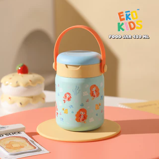 EKOKIDS FOOD JAR กระปุกอาหารสแตนเลส 304 สำหรับใส่อาหารและเครื่องดื่ม เก็บอุณหภูมิ ร้อน-เย็น แถมช้อนสแตนเลส 304พับเก็บได้