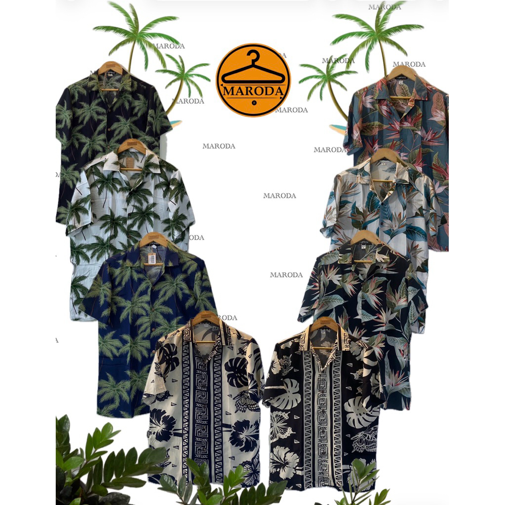 เสื้อฮาวายแขนสั้น(ผ้าสปันเรยอน)