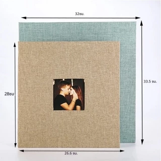 [ส่งไว] อัลบั้มรูป DIY ผ้าลินิน 40 หน้า มีกาวในตัว จุรูปได้เยอะ ใส่ได้ทุกขนาด สำหรับทารก/งานแต่ง/ครอบครัว Photo Album