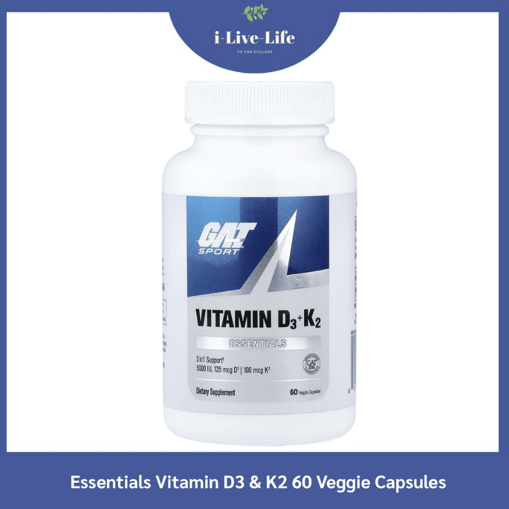 GAT Sport - Essentials Vitamin D3 & K2 60 Veggie Capsules วิตามิน ดี3และเค2
