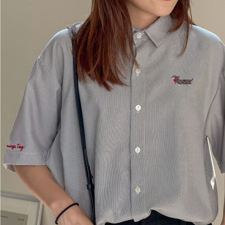 katji / พร้อมส่ง TaTar Shirt คอลเลคชั่นล่าสุด ผ้านุ่ม รีดง่าย ทรง oversize ปักลาย ผ้าลาย