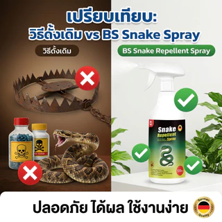 ไล่งูเร็ว ประหยัดเวลา! สเปรย์ไล่งู ไล่งู กำจัดแมลง ไล่สัตว์เลื้อยคลาน ป้องกัน งูในชักโครก ไร้สารเคมี 500ml