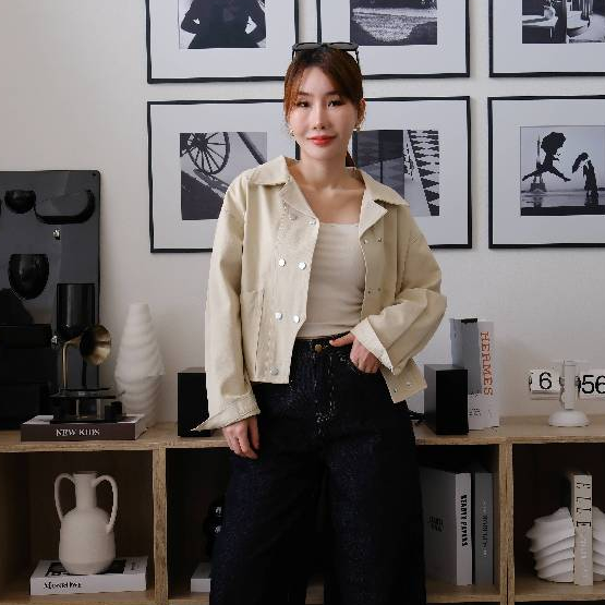 Lawyer Store [ 737275 ] เสื้อคอปกแขนยาว กระดุมคู่ กระเป๋าใช้งานได้จริง กระดุมแป๊กใช้งานได้จริง ผ้ายีนส์  ใส่เท่ห์ แมทช์ไ ราคา ถูกที่สุด ดีลบีเคเค แกลเลอรีภาพที่ 5