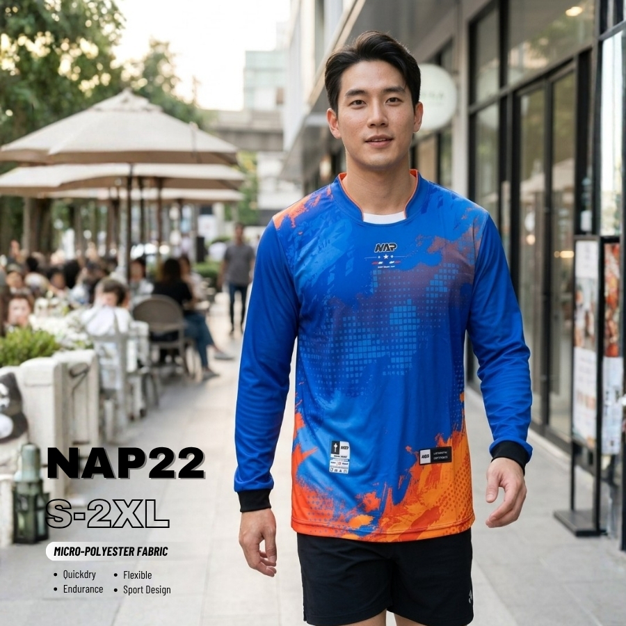 NAPSPORT เสื้อกีฬาแขนยาว รุ่น NAP22 ผ้าไมโคร ไซส์ S-2XL