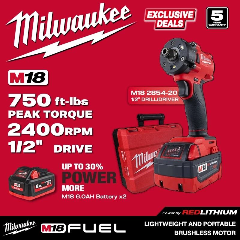 【รับประกัน 5 ปี】Original M18 FUEL 88v 820n.m บล็อกไฟฟ้า ประแจไฟฟ้า ประแจกระแทก เครื่องมือช่าง 2 เตอรี่ลิเธียมชาร์จเร็ว