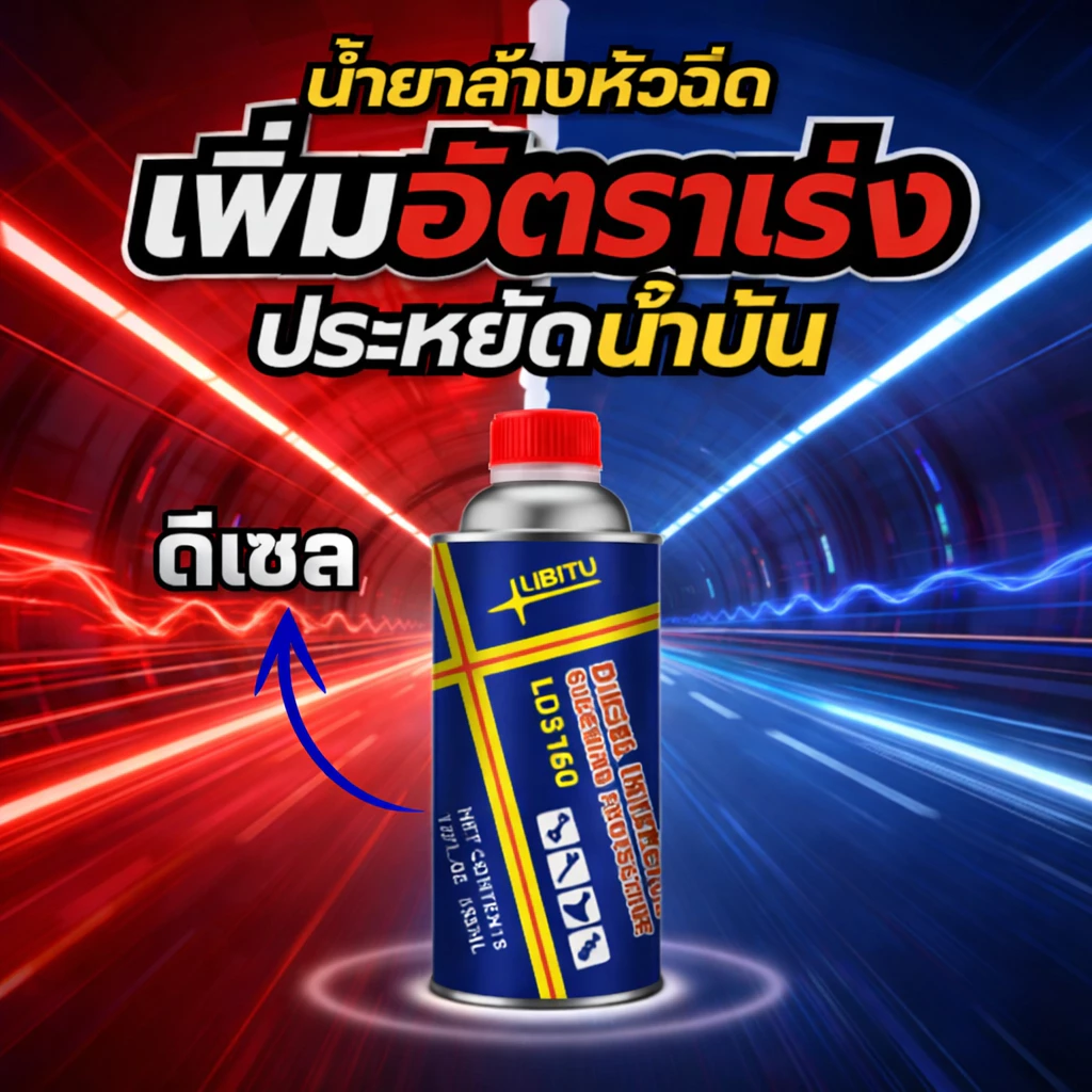 น้ำยาล้างหัวฉีดLIBITU ดีเซล สูตรใหม่ ล้างแคต ลดควันดำ เครื่องเดินเรียบ ประหยัดน้ำมัน