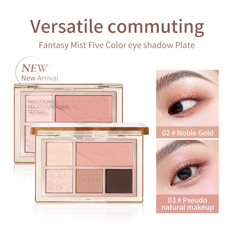 9228 (ใหม่/แท้) พาเลตอายแชโดว์ 5 เฉดสี โทนธรรมชาติ โทนชมพูน้ำตาล โทนส้มน้ำตาล แต่งได้ครบจบในตลับเดียว