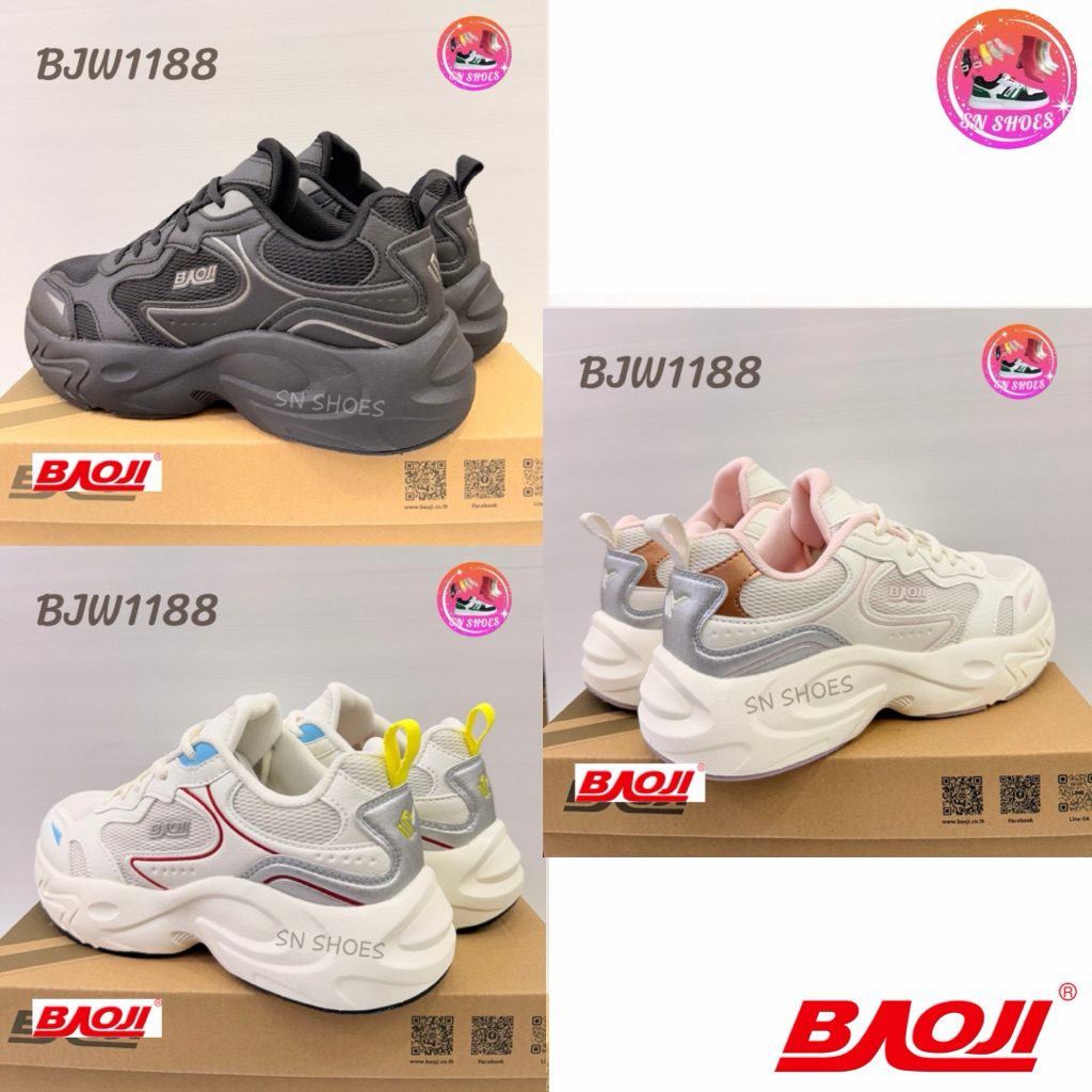 รองเท้าผ้าใบบาโอจิ BAOJI เเท้100% BJW 1188รองเท้าผ้าใบผู้หญิง ไซร้ 37-41