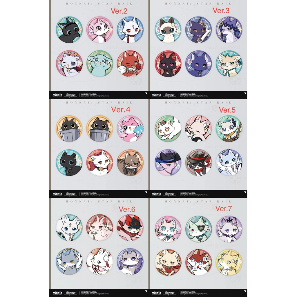 [ขาย/พร้อมส่ง/รอออก][Honkai Star Rail] Brooch/Badge cat Set - เซตเข็มกลัดแมวราวดาว