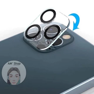 ฟิล์มกระจกเลนส์กล้อง สำหรับ iPhone 17 pro max 16pro 13 Mini 17air วงเลนส์สีดำ ฟิล์มกล้องหลัง ป้องกันรอยขีดข่วน