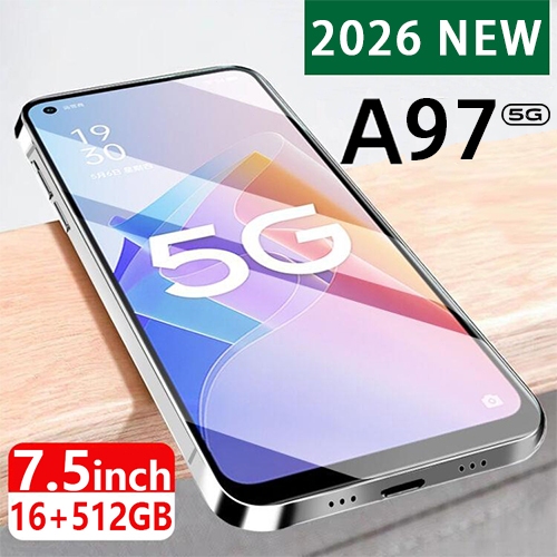 【รับประกัน1ปี】💥2026 A97 Smartphone 16GB+ROM 1024GB 6800mAh Android 14 4G/5G 7.5นิ้ว แบตเตอรี่ โทรศัพ