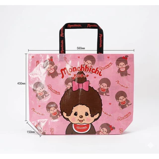 ถุงผ้า ถุงช็อปปิ้ง Monchhichi ผ้ากระสอบหนา ใบใหญ่