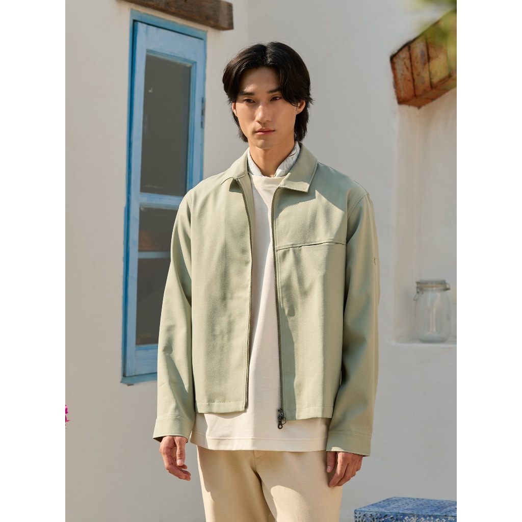 TAKEO KIKUCHI เสื้อแจ๊คเก็ต DRY STRETCH ZIPPER SHIRT JACKET