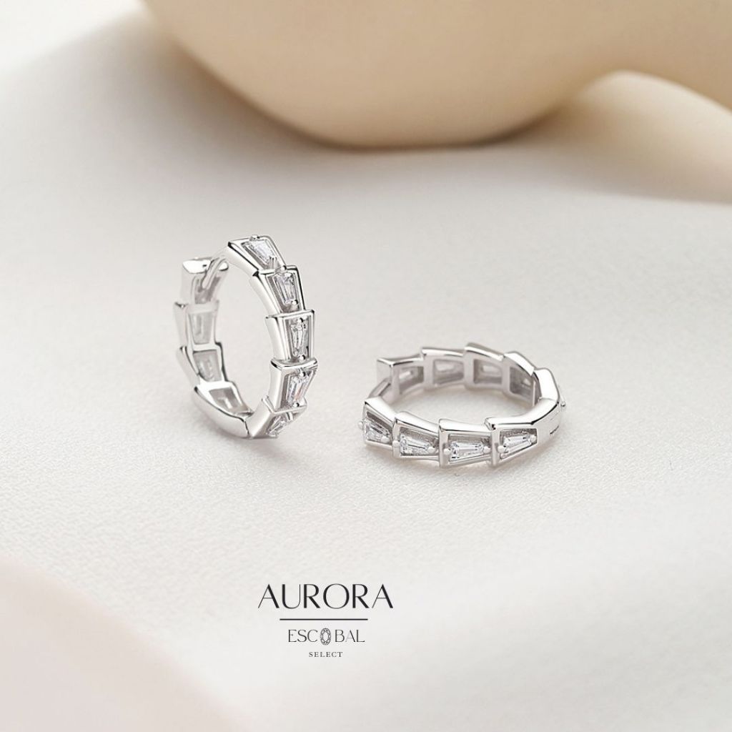 ESCOBAL ตุ้มหูเงินแท้ Aurora ต่ต่างหูแฟชั่น  ต่างหูเพชร ต่างหูผู้หญิง ต่างหูสไตล์เกาหลี ต่างหูนำโชค