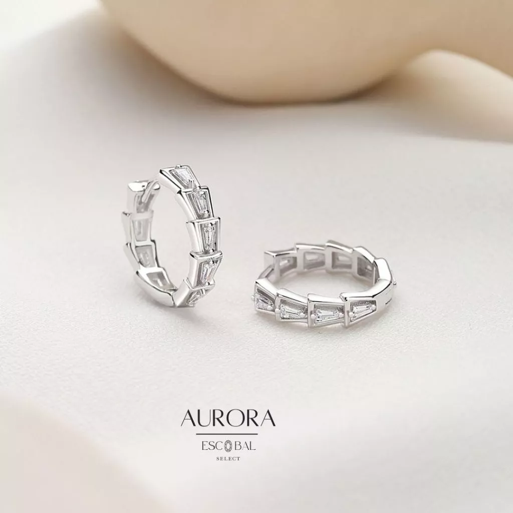 ESCOBAL ตุ้มหูเงินแท้ Aurora ต่ต่างหูแฟชั่น ต่างหูเพชร ต่างหูผู้หญิง ต่างหูสไตล์เกาหลี ต่างหูนำโชค
