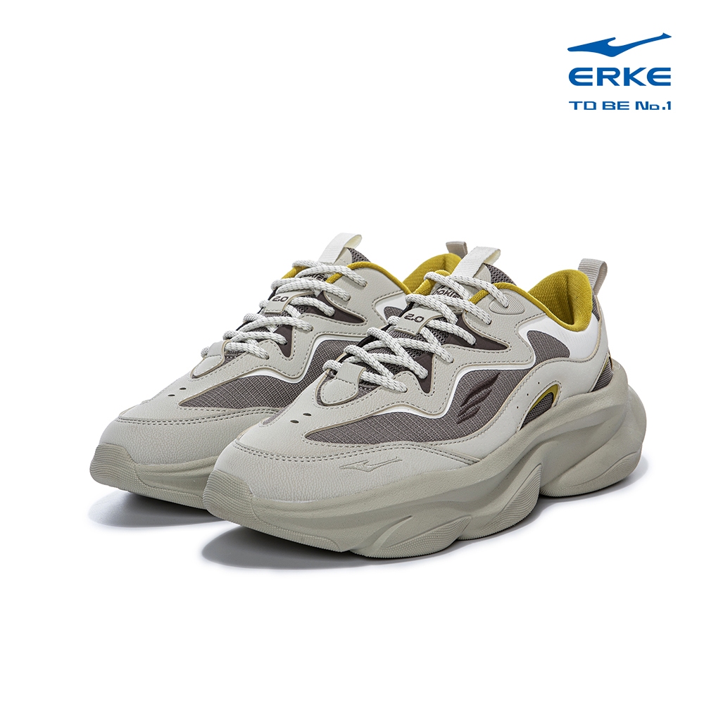 ERKE Men’s Lightweight Jogging Shoes - Light Brown & Mist Gray (11125302155-801 )