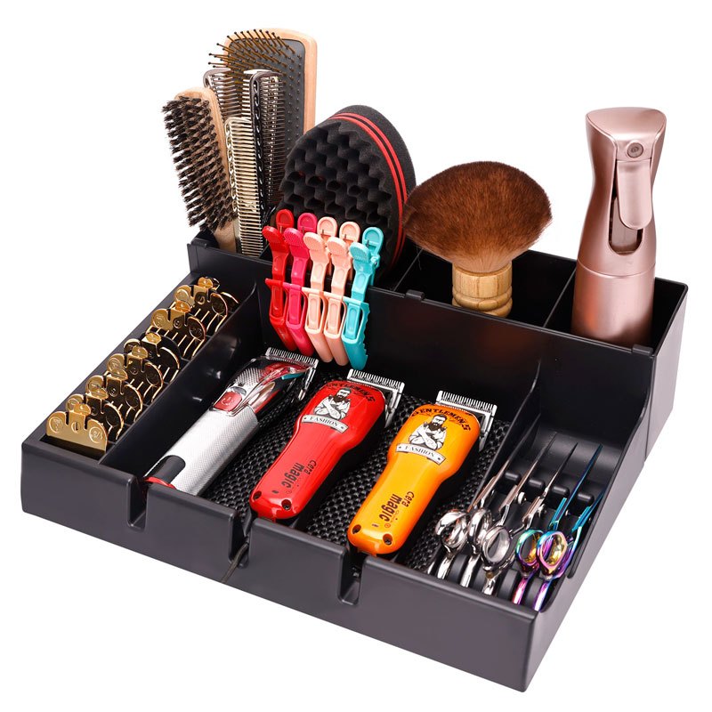 จุด #Salon Hairdressing กรรไกรไฟฟ ้ า Clipper Display Rack เครื ่ องโกนหนวดถาดลื ่ น Clipper กล ่ องเก ็ บผม Clipper ขาต