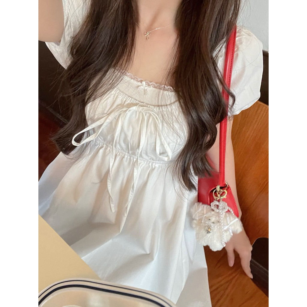Ruby Cottage : Wendy Dress เดรสสั้น เดรสขาว เดรสแขนตุ๊กตา