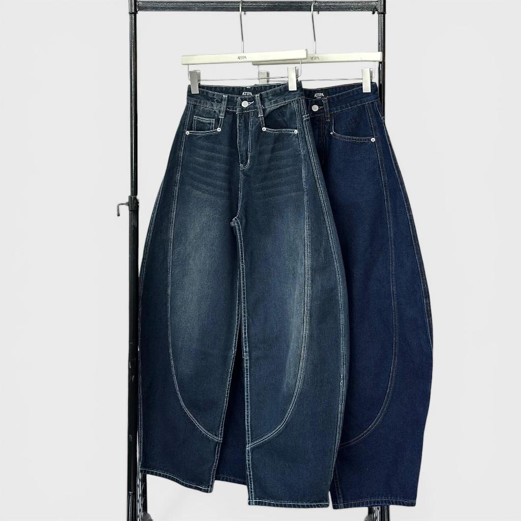 Atipashop - Roud Barrel Jeans (AY01#) | กางเกงยีนส์ขายาวทรงบาร์เรล