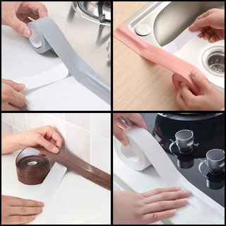 【ซื้อ 2 แถม 2】3.2M เทปกาวติดขอบอ่าง เทปกาวซีล PVC กันน้ําและทนต่อโรคราน้ําค้าง สําหรับติดอ่างล้างจาน ห้องน้ํา ห้องครัว