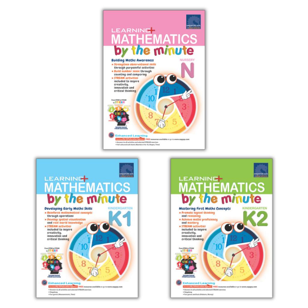 SAP Learning Mathematics by the Minute หนังสือคณิตศาสตร์อนุบาล K1 K2 ฝึกนับเลข พื้นฐานคณิตศาสตร์ และ