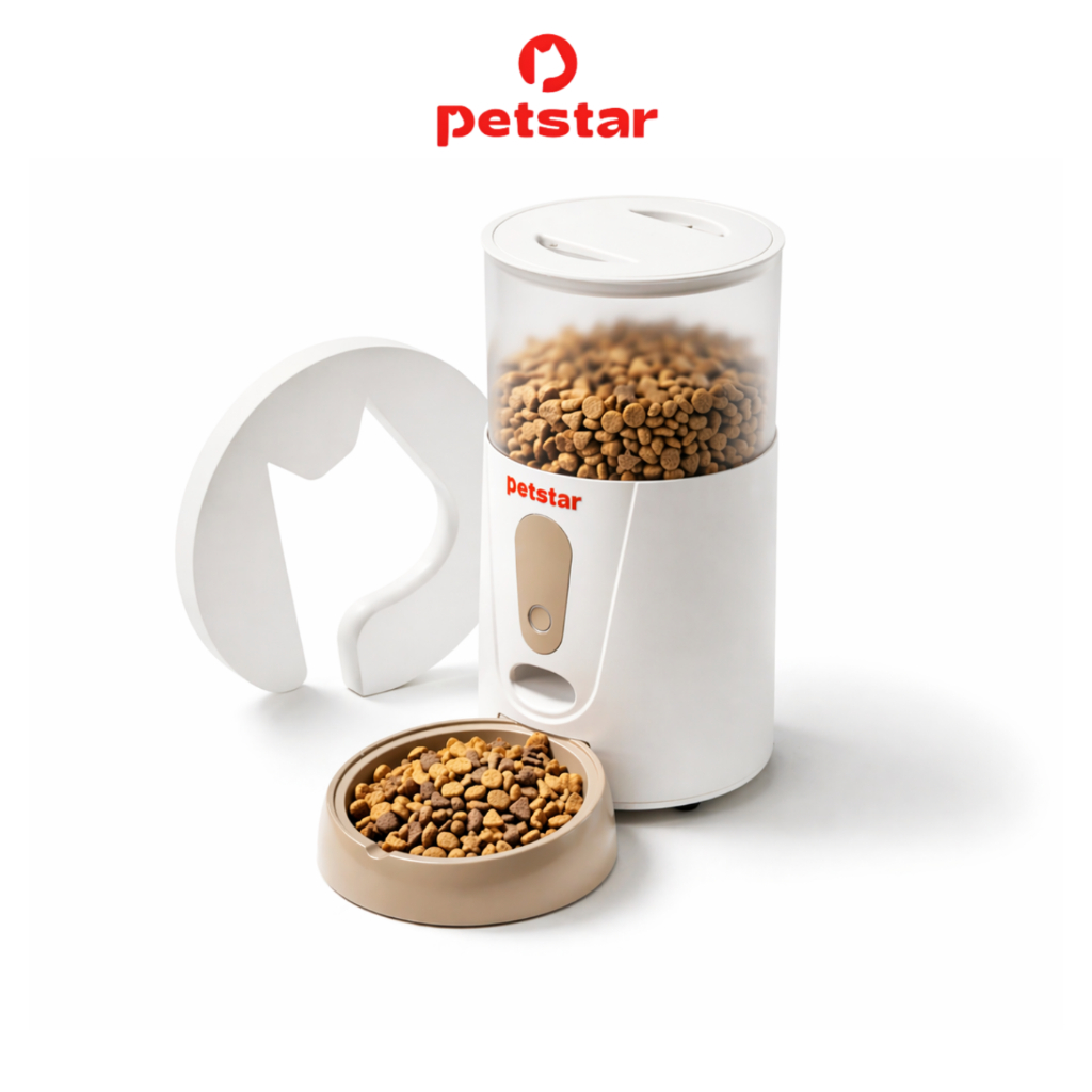 Petstar เครื่องให้อาหารสัตว์เลี้ยงอัตโนมัติ Pet Feeder ถังใหญ่ 3 ลิตร ตั้งเวลาและปริมาณอาหารได้