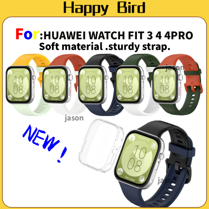 2 สี【สาย+เคส】สายรัดซิลิโคนกรณี For huawei watch fit 3 สาย huawei watch fit 4 strap huawei watch fit 4 pro สาย