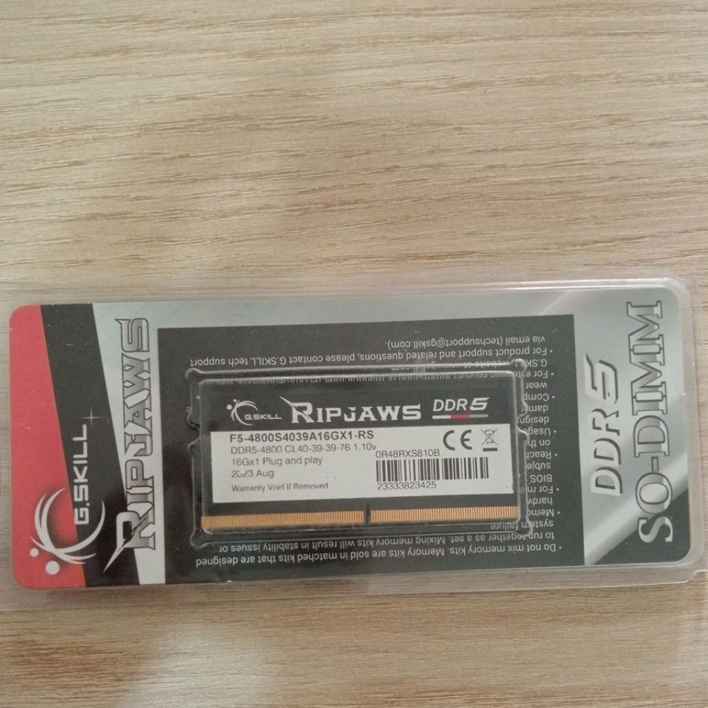 G.skill Ripjaws DDR5-4800 16GB (1x16gb) ram for notebook