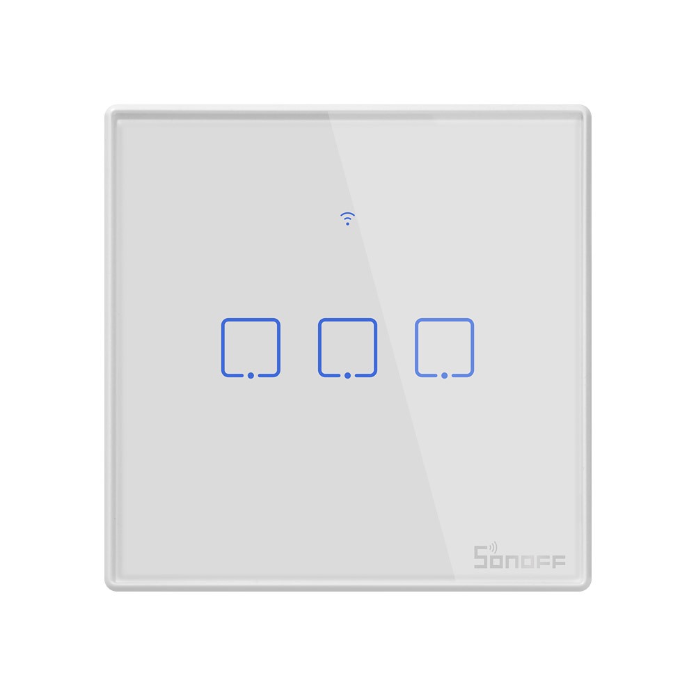 Sonoff T2UK 3 Gang (WiFi + RF 433 Mhz) White Touch Switch