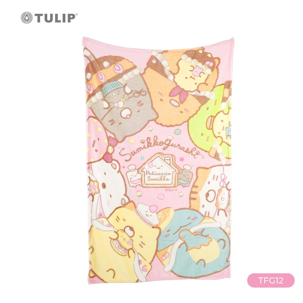 Tulip Fleece ผ้าห่มขนแกะเทียม TFG12 Sumikko Gurashi ลิขสิทธิ์แท้ San-X  ซุมิกโกะ ผ้าห่มฟลีซ สัมผัสนุ่มพกพาสะดวก