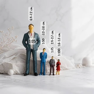 โมเดลคนคละสี-คนขาว ตกแต่งบ้านตุ๊กตา บ้านสวนถาด ขวดโหล พร็อพถ่ายรูป Diorama งานสถาปัตยกรรม