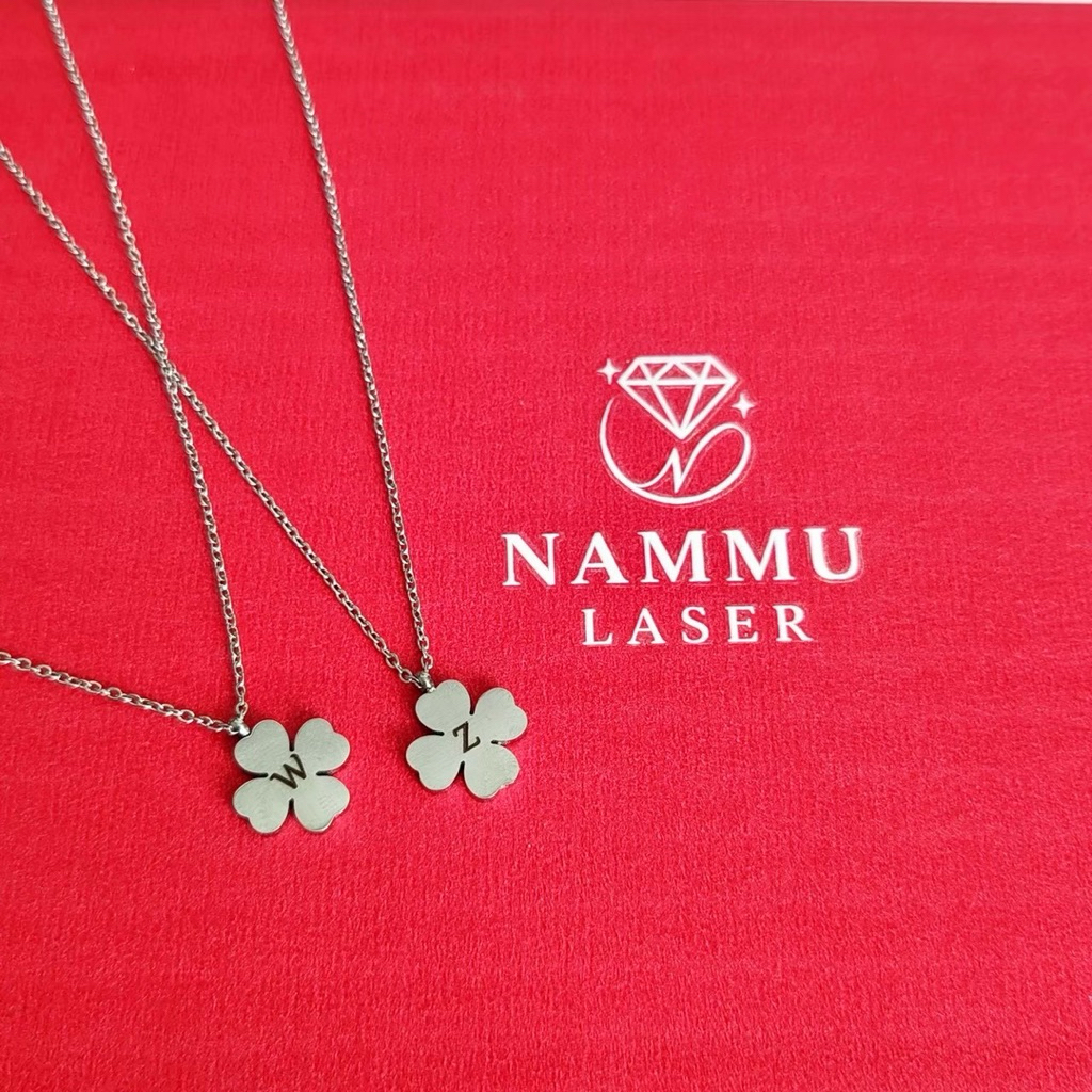 สร้อยคอใบโคลเวอร์,สร้อยหัวใจ ของแท้ 100% สร้อยแห่งความโชคดี พร้อมบริการสลักชื่อฟรี ใส่ได้ทั้งผู้หญิงและผู้ชาย ใบ Clover