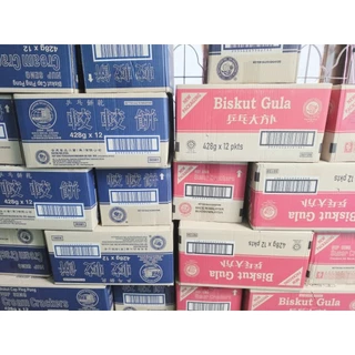 (ยกลัง) HUP SENG Cream/Sugar Cracker รสจืด/น้ำตาล น้ำหนัก 428 กรัม แครกเกอร์ยอดนิยม