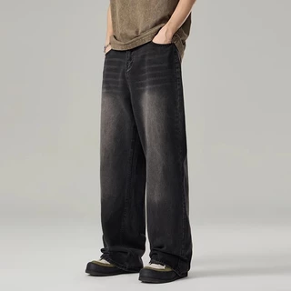 Baggy S-5XL กางเกงยีนส์ขายาวผู้ชาย ทรงขาตรง เอวสูง สไตล์เกาหลี ใส่ได้หลายโอกาส