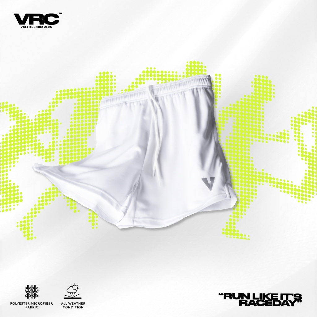 VOLT กางเกงวิ่ง ขาสั้น ออกกำลังกาย ผู้ชาย สีขาว AXIS 001 RUNNING SHORTS WHITE