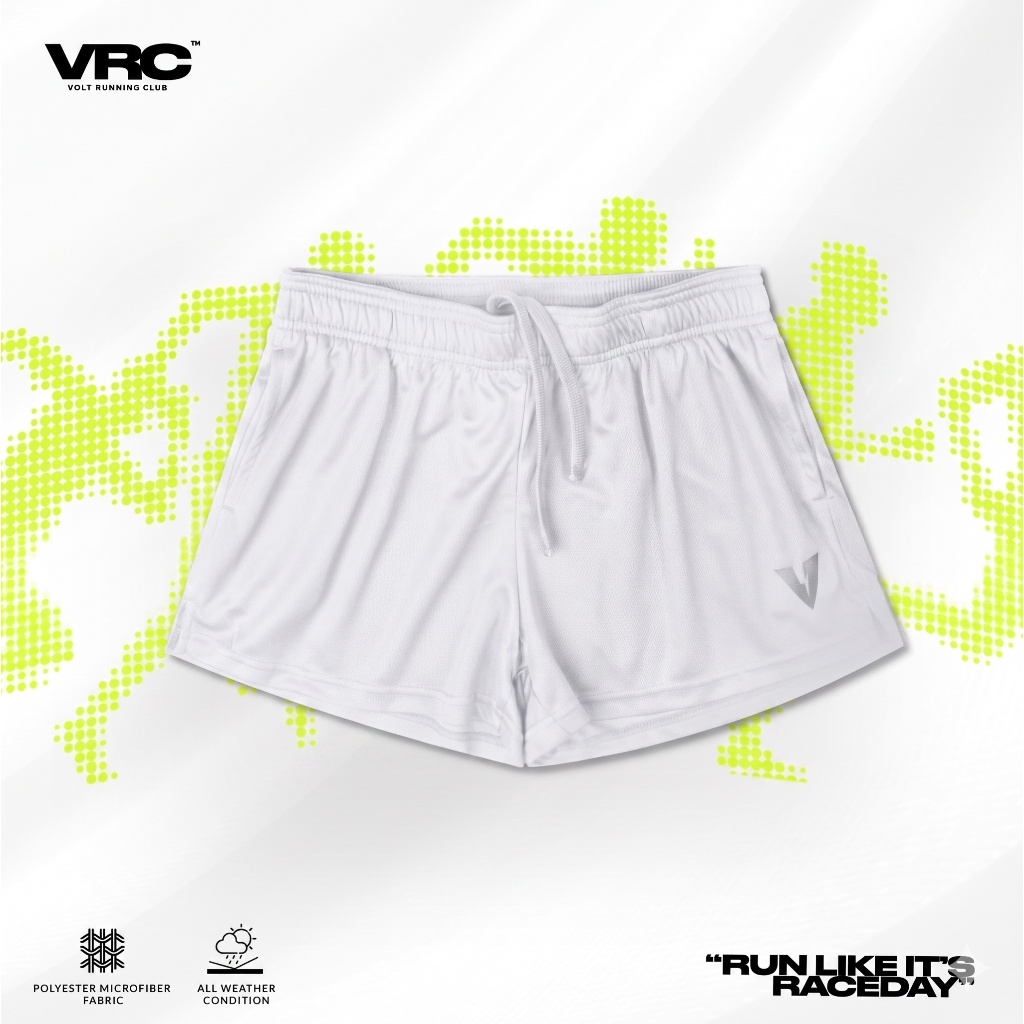 VOLT JOULE 002 ACADEMY RUNNING WHITE กางเกงวิ่ง ขาสั้น ออกกำลังกาย สีขาว