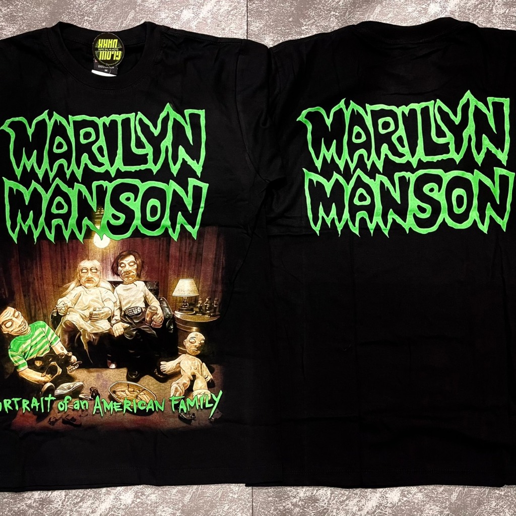 เสื้อยืดMarilynMansonครอบครัวตุ๊กตา(ป้ายRocktee เรืองแสง) ผ้าCotton100