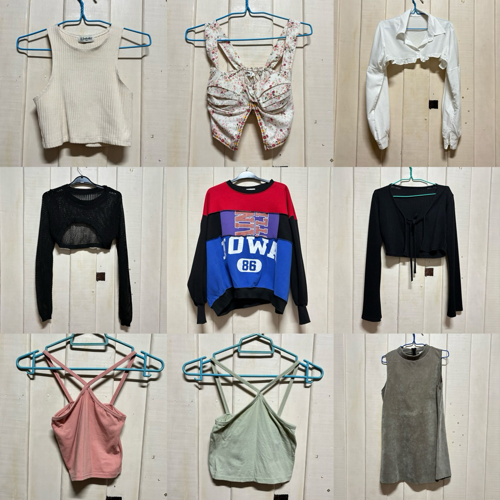 เสื้อกันหนาว เสื้อกล้าม เสื้อคลุม เสื้อแขนยาว ครอป มือหนึ่ง/มือสองคุณภาพดี