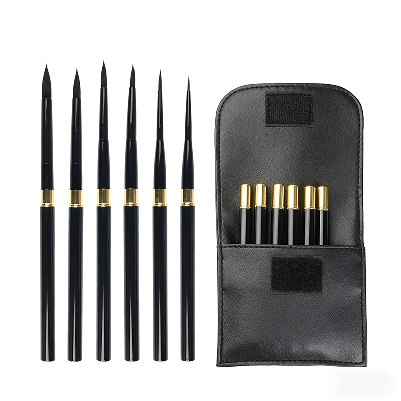 6 ชิ ้ น/Set พู่กัน DivIsible Short Holder Travel สีน ้ ําแปรงทาสีสําหรับ Travel Art Creation พู่กันสีอะคริลิค