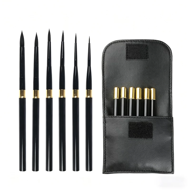 6 ชิ ้ น/Set พู่กัน DivIsible Short Holder Travel สีน ้ ําแปรงทาสีสําหรับ Travel Art Creation พู่กันสีอะคริลิค