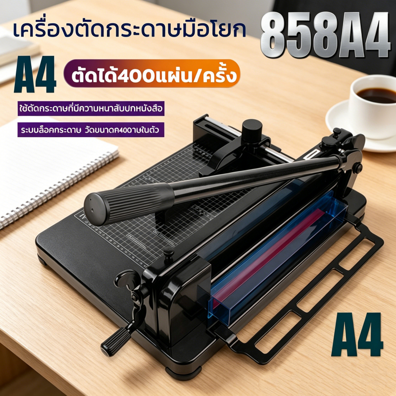 เครื่องตัดกระดาษมือโยก ที่ตัด กระดาษ A4 ตัดได้ครั้งละ รุ่น 858A4