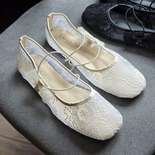🌟 OHODOODEE 🌟 ร้องเท้า Lacy Ribbon Mary Jane (เลซี่ ริบบอน แมรี่ เจน) M563