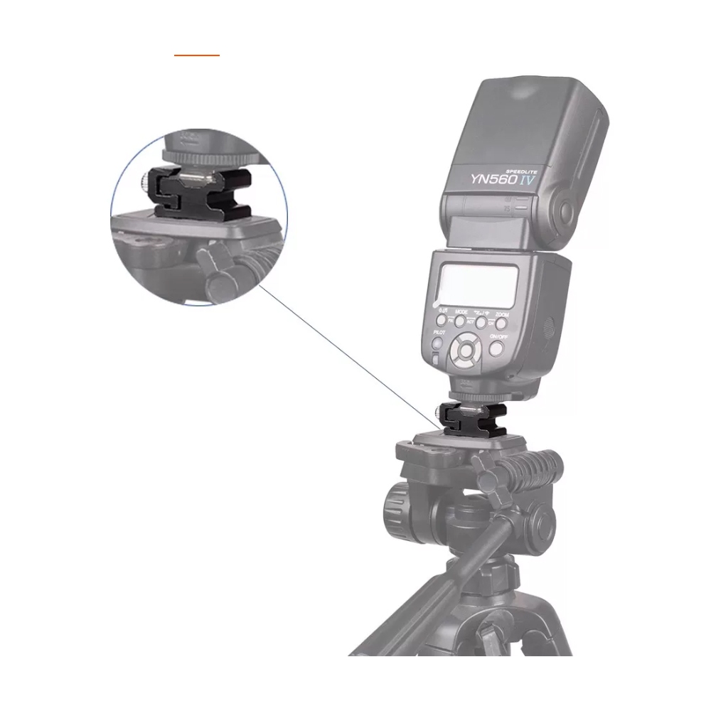 ฐานแฟลช เหล็ก 1/4" threaded interface, all-metal camera flash hot and cold shoe mount adapter